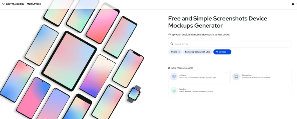 MockuPhone -完全免费的App截图包装神器