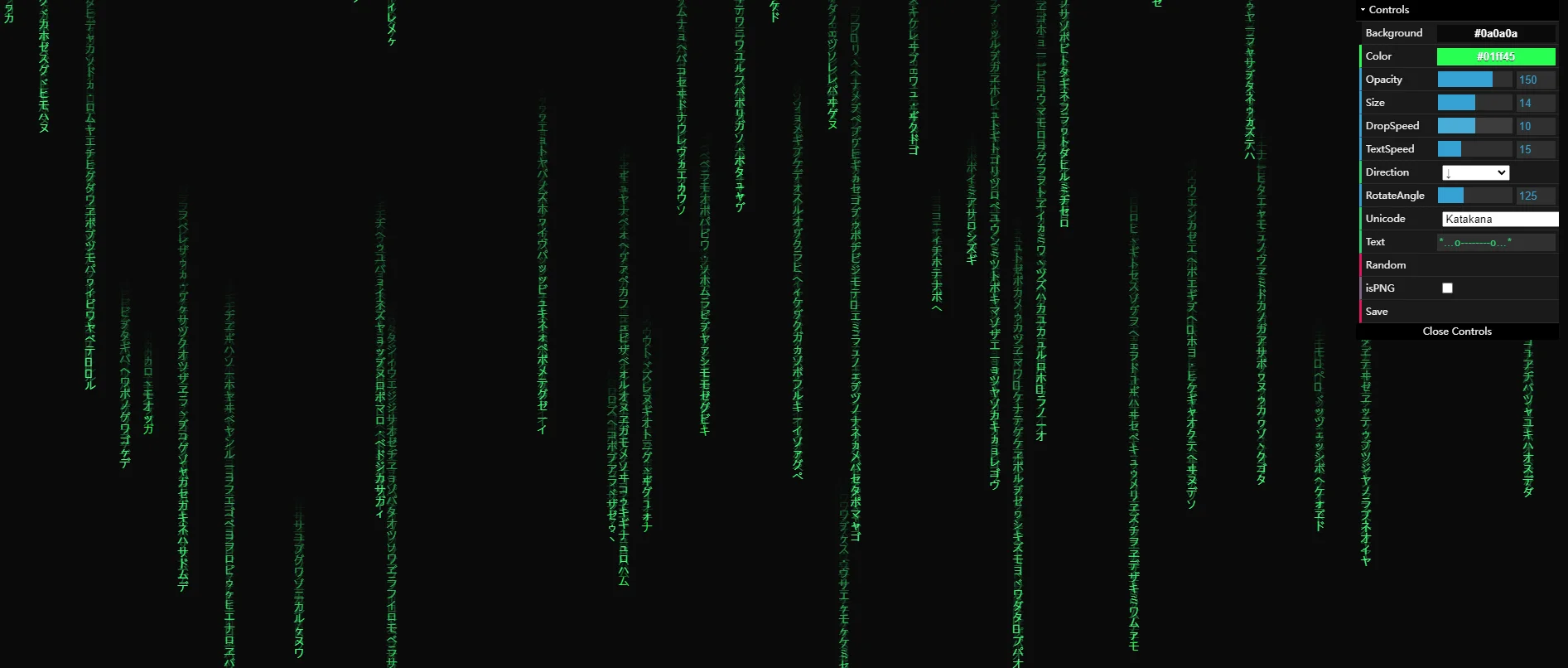 黑客帝国文字雨生成器