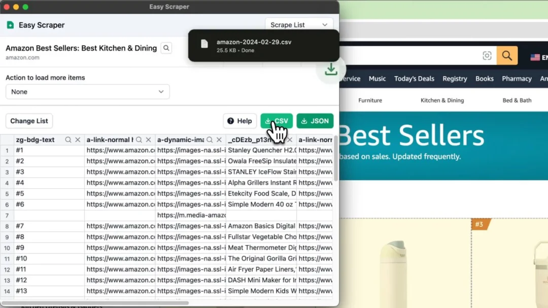 Easy Scraper – 一键爬虫，网页数据提取插件