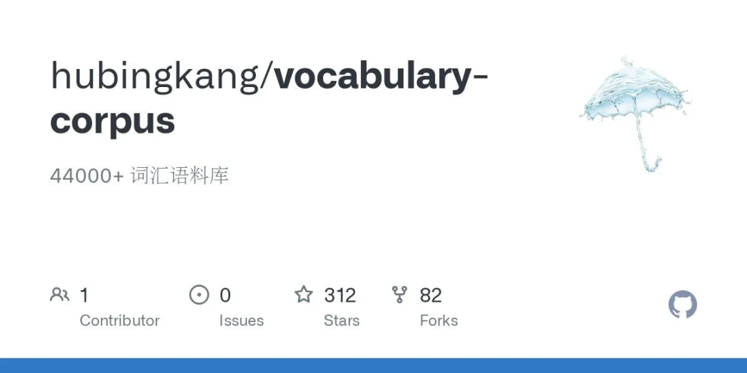 vocabulary-corpus – 44000+ 英语词汇语料库