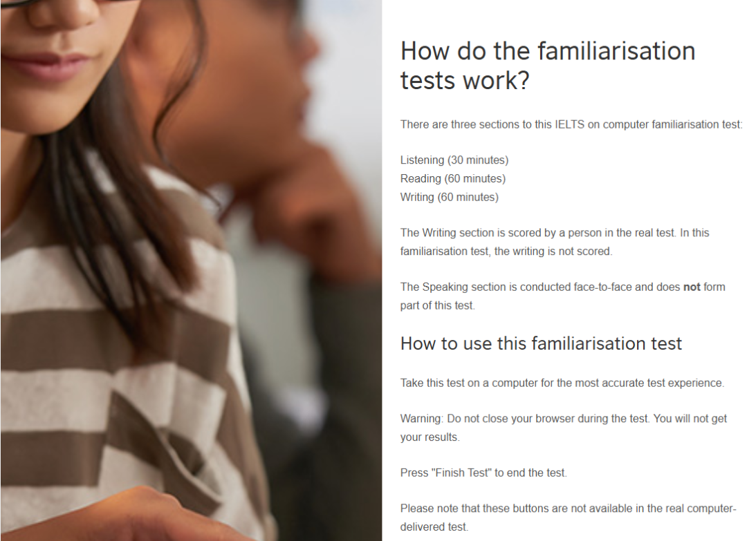 CD IELTS Familiarisation Test 在线雅思模拟考试