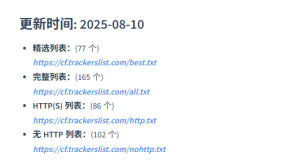 TrackersListCollection 全网热门 BitTorrent Tracker 列表
