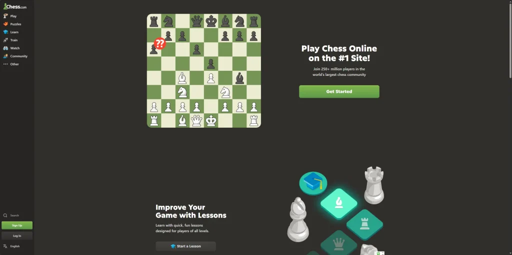 Chess 国际象棋在线平台：从新手到高手，2500万棋友陪你一起成长