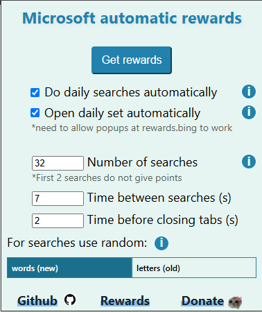 Microsoft Automatic Rewards 自动赚取微软奖励积分的插件