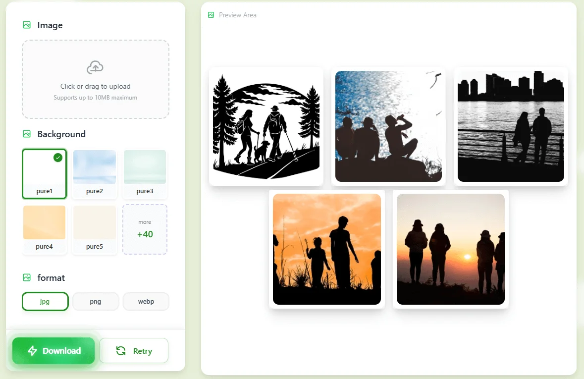 AI Silhouette Generator 照片剪影生成工