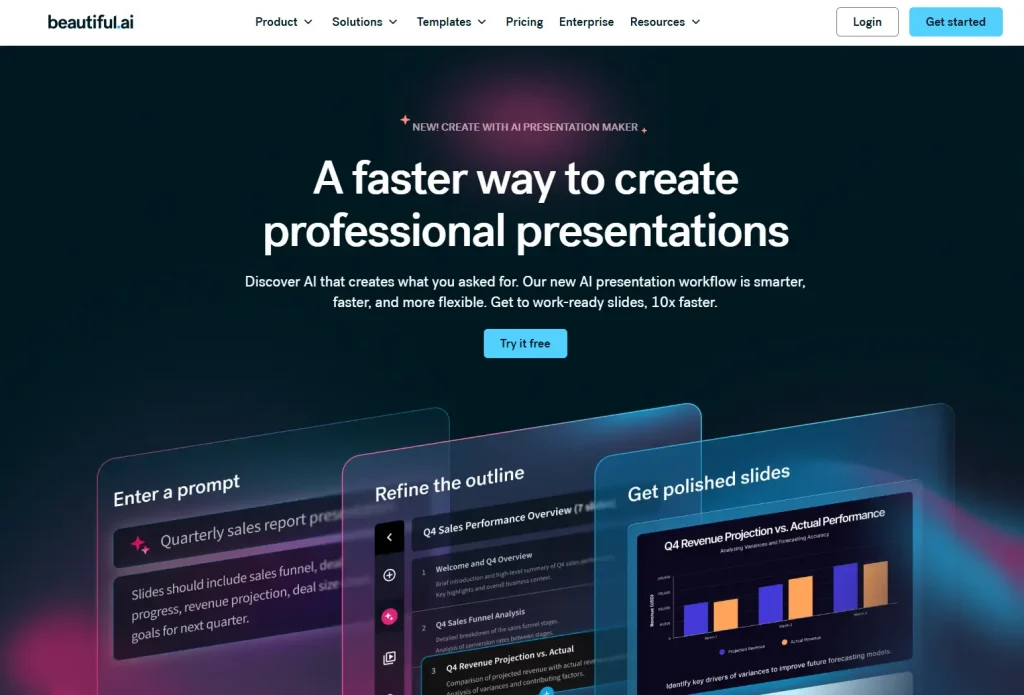 Beautiful.ai：选个模板输入内容，PPT自动排版比你自己调美观10倍