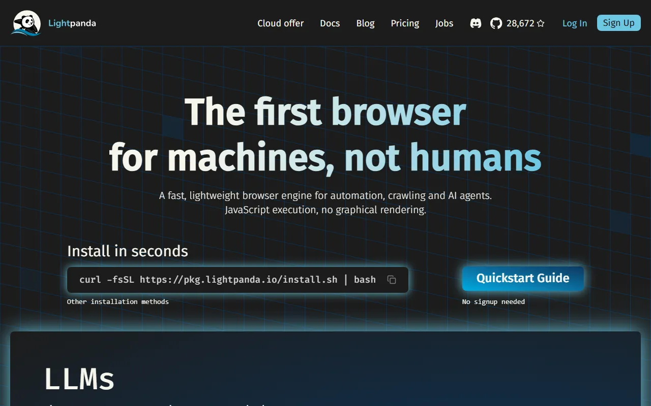 LightPanda – 开源AI浏览器