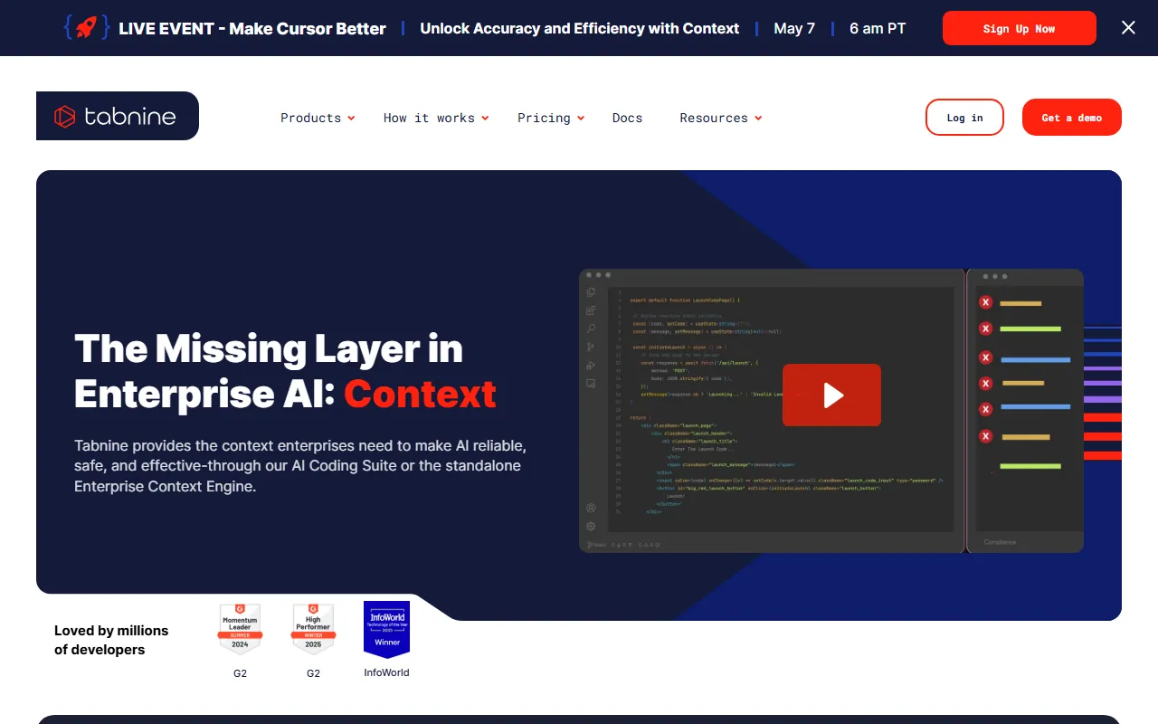 Tabnine：AI代码补全工具，离线也能用的编程助手