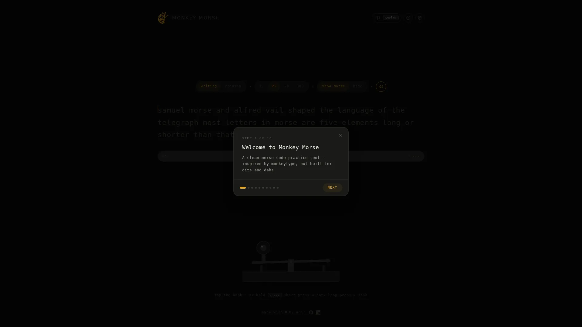 Monkey Morse – 免费在线摩斯电码训练工具