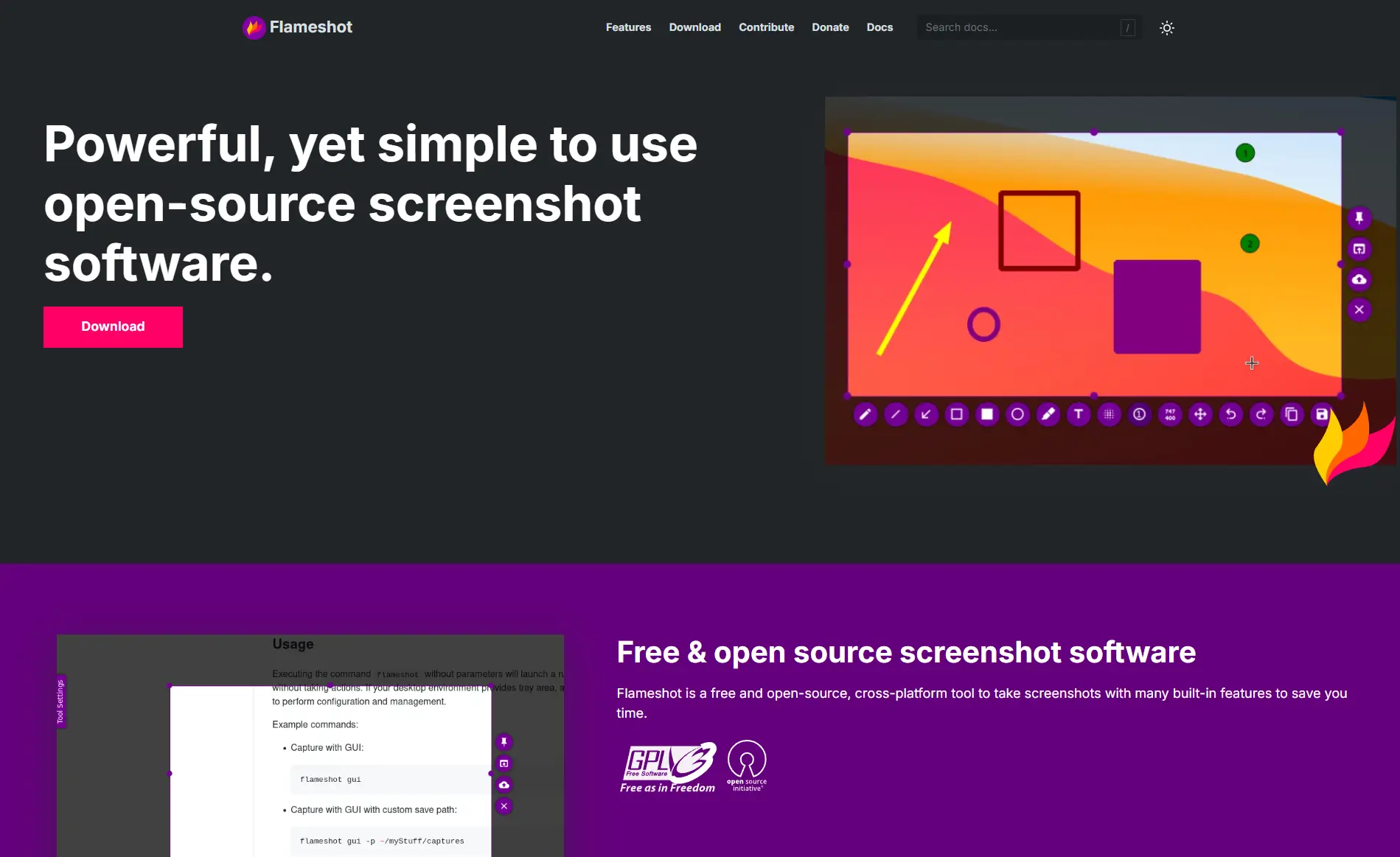 Flameshot | Open Source Screenshot Software – 轻量开源截图利器，标注编辑一应俱全