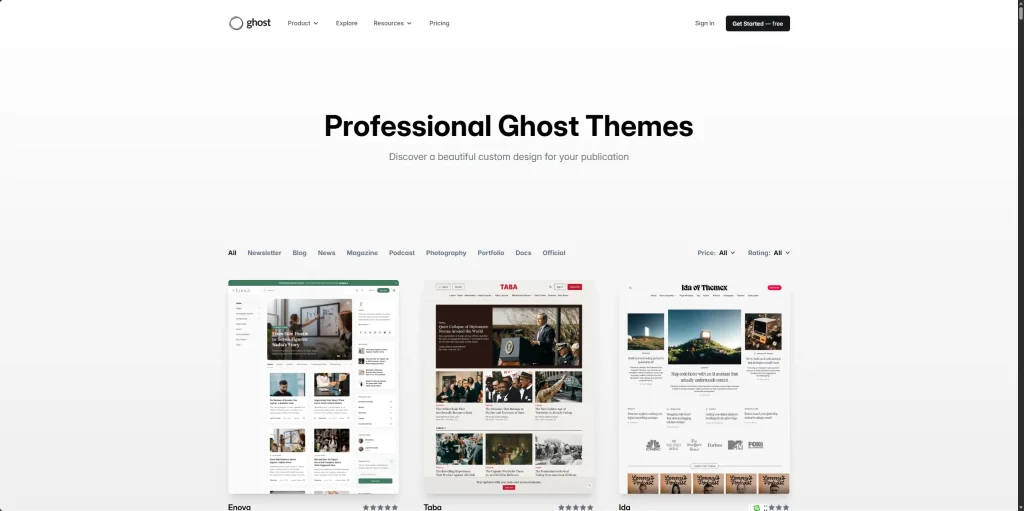 Ghost: The Best Open Source Blog & Newsletter Platform – 将受众转化为业务