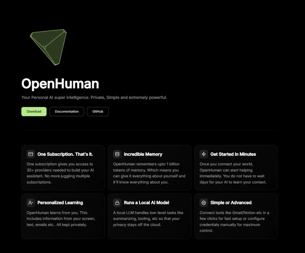 OpenHuman – 你的个人AI超级智能，隐私免费开源