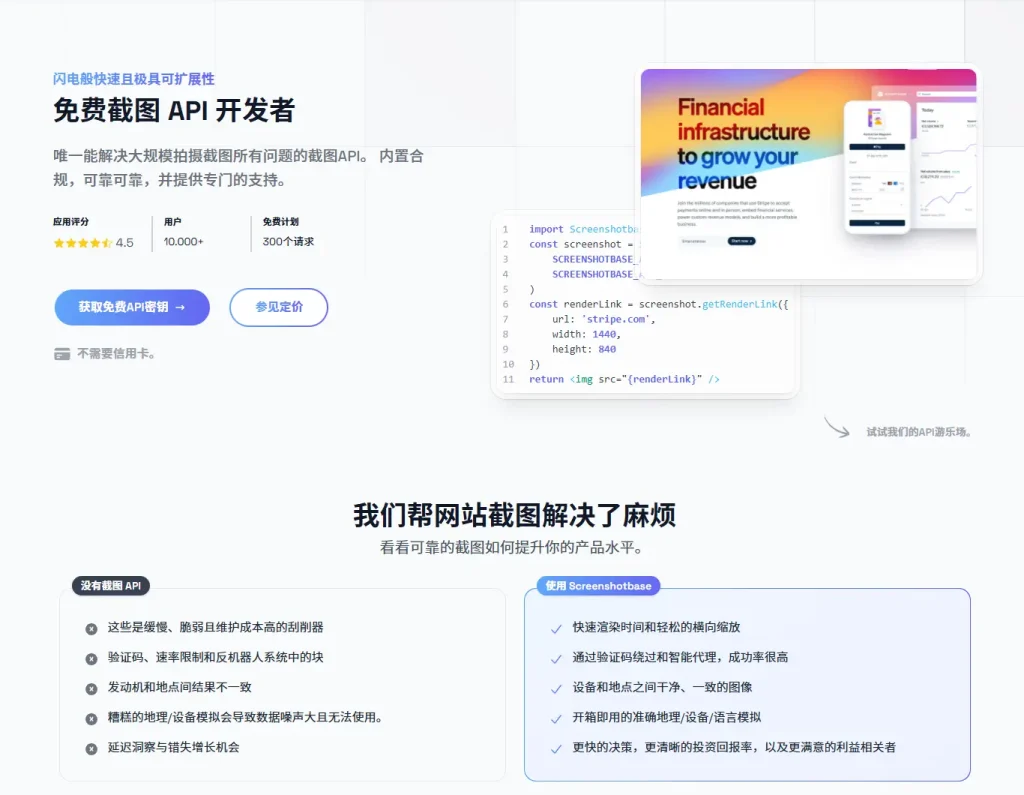 Free Screenshot API – 开发者全页截图利器
