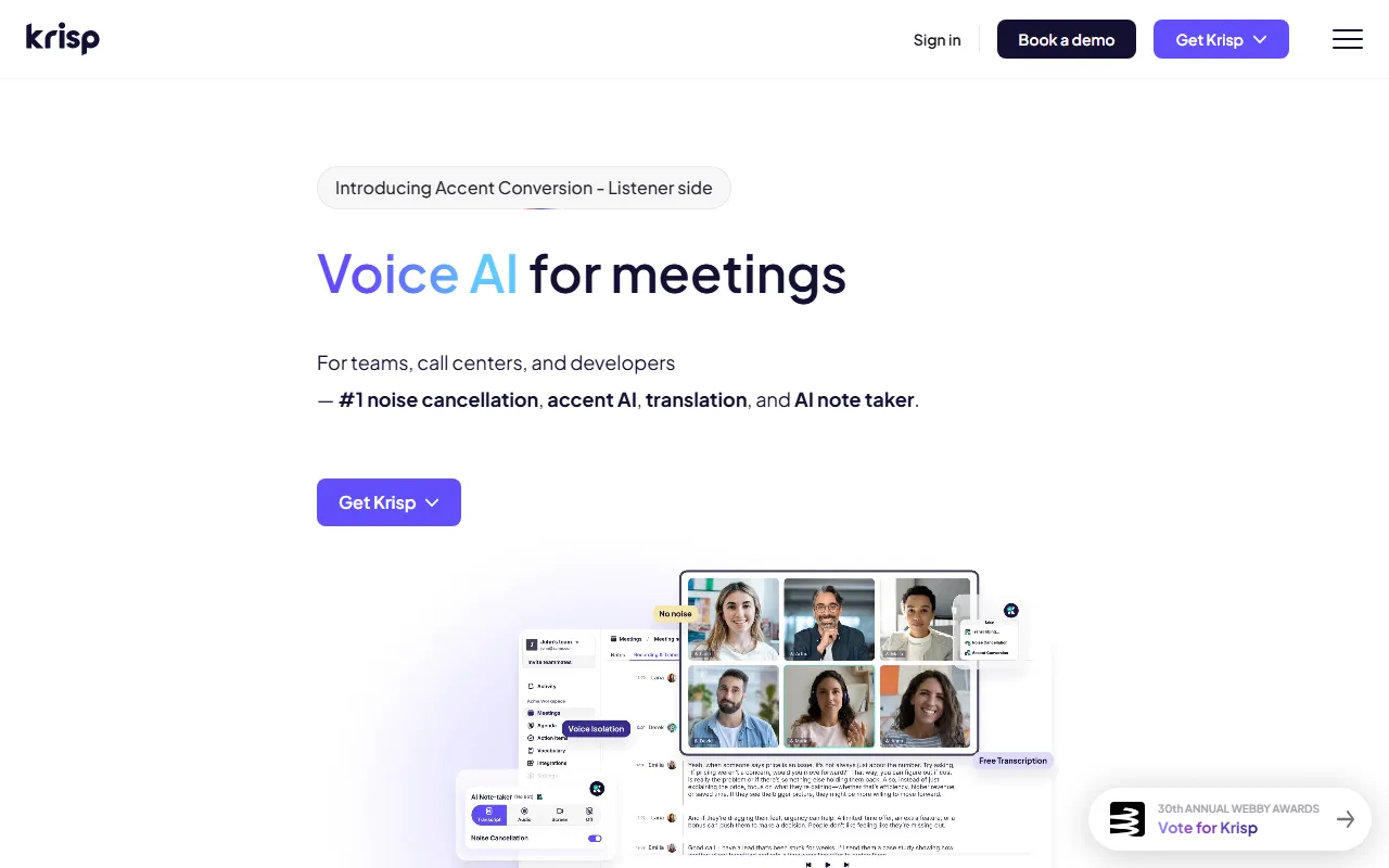 Krisp – AI 降噪与通话增强