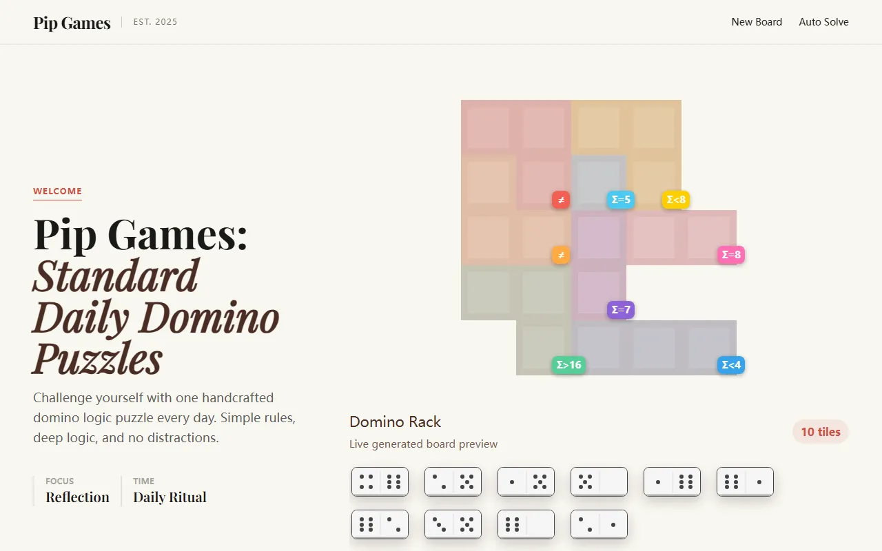 Pips Game (多米诺骨牌逻辑) – 数独与多米诺的烧脑结合