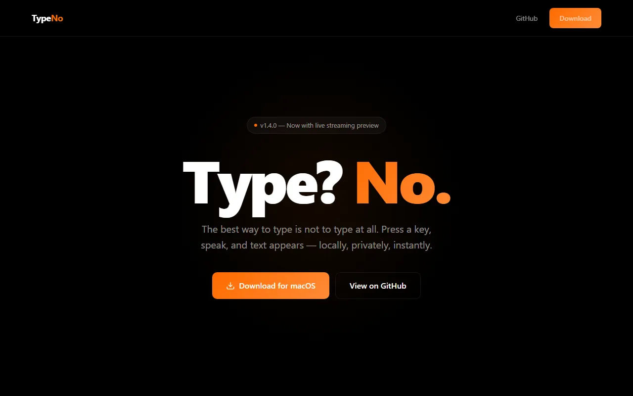 TypeNo – 免费、开源、隐私优先的 macOS 语音输入工具
