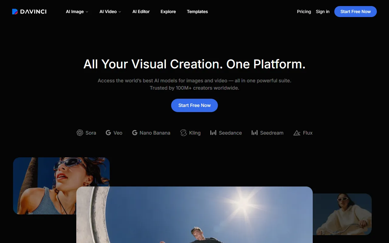 DAVINCI AI创意平台界面截图